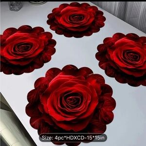Red Rose Placemats Set of 4. Soon be in